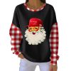 Christmas Santa Claus Freedom Charlie Kirk Hat Print Ribbed Round Neck Sweatshirt 3