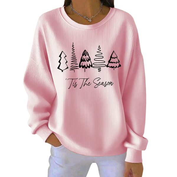Christmas Tis The Season Pit Striped Sweatshirt