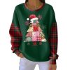 Christmas Tree Print Ribbed Round Neck Sweatshirt 4