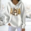 Christmas Vintage Animal Floral Art Ribbed Hoodie Casual Top 2