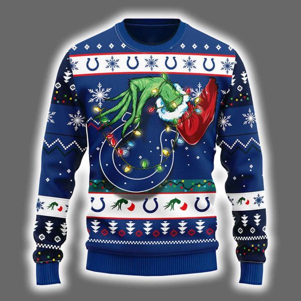 Colts Grnch Hand Ugly Christmas Sweater 2