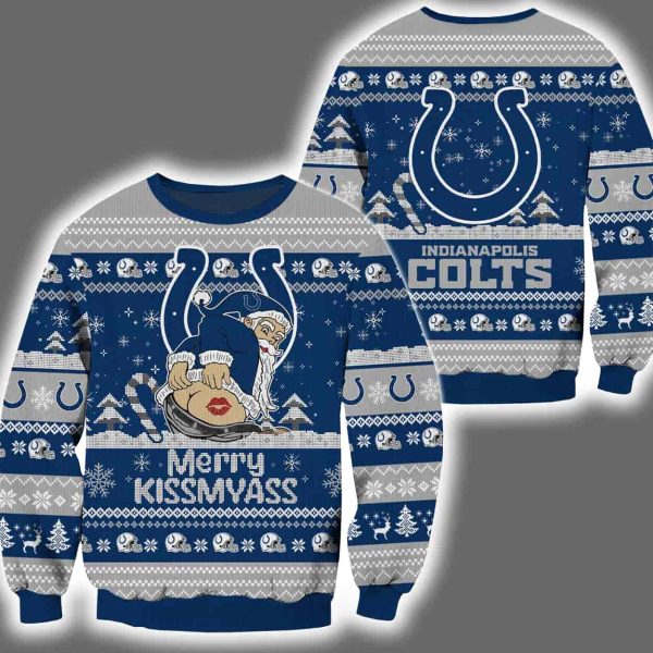 Colts Merry Kissmyass Santa Claus Ugly Christmas Sweater