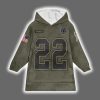 Cowboys Emmitt Smith 22 Salute to Service Blanket Hoodie 2