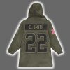 Cowboys Emmitt Smith 22 Salute to Service Blanket Hoodie 3