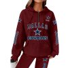Cowboys Football Personalized Waffle Zip Hoodie 8