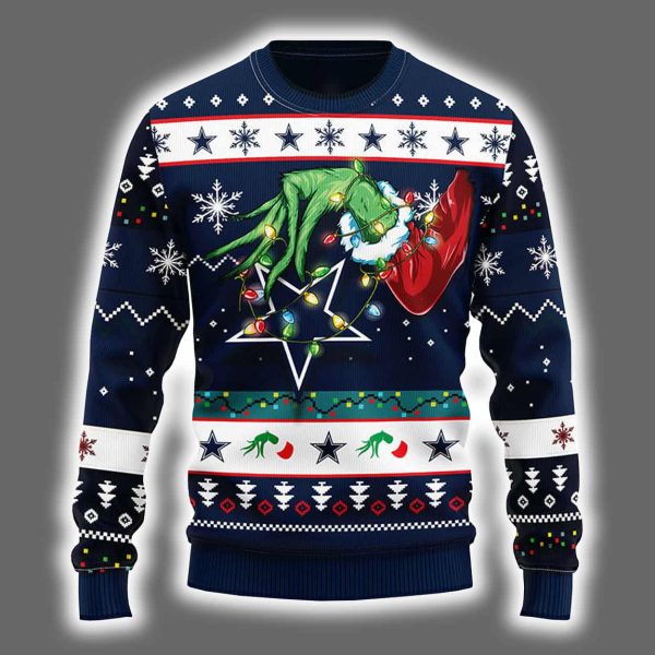Cowboys Grnch Hand Ugly Christmas Sweater 2