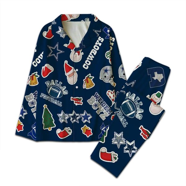 Cowboys We Dem Boyz Christmas Pajamas Set 2