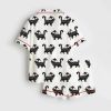 Cute Cat Christmas Holiday Cat Lover Satin Pajama Set 2