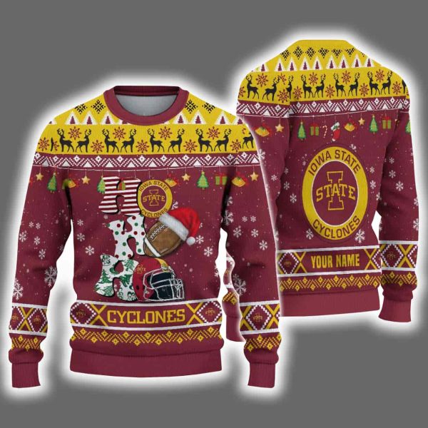 Cyclones Football HO HO HO Ugly Christmas Sweater