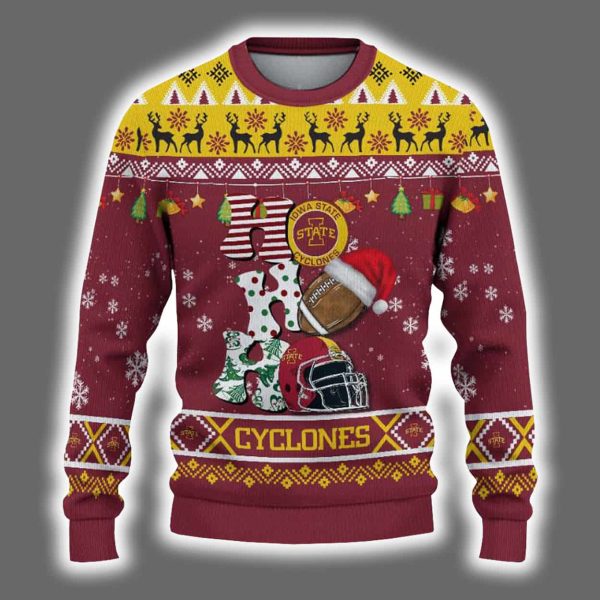 Cyclones Football HO HO HO Ugly Christmas Sweater 2