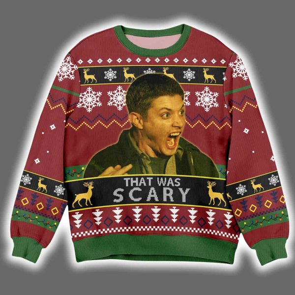 Dean Winchester That Was Scary Ugly Christmas Sweater