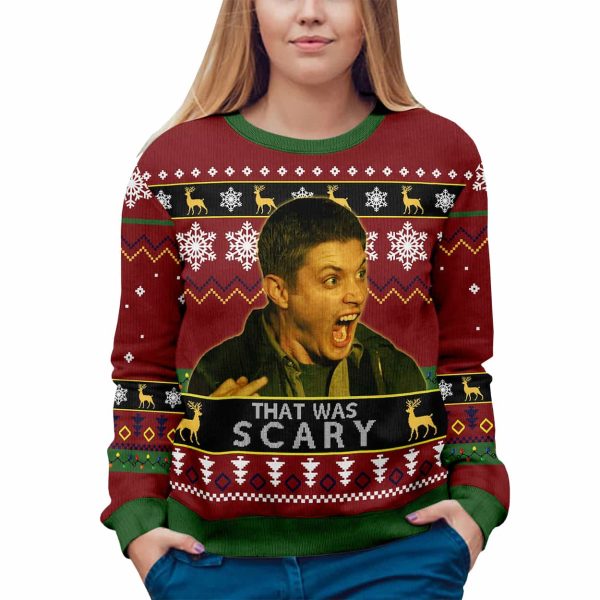 Dean Winchester That Was Scary Ugly Christmas Sweater 3