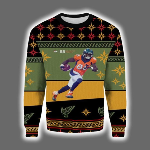 Demaryius Thomas Broncos Ugly Christmas Sweater