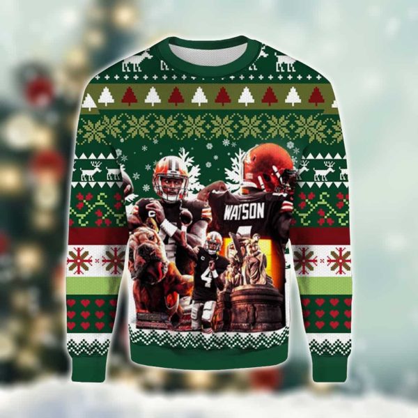 Deshaun Watson Browns Ugly Christmas Sweater 2