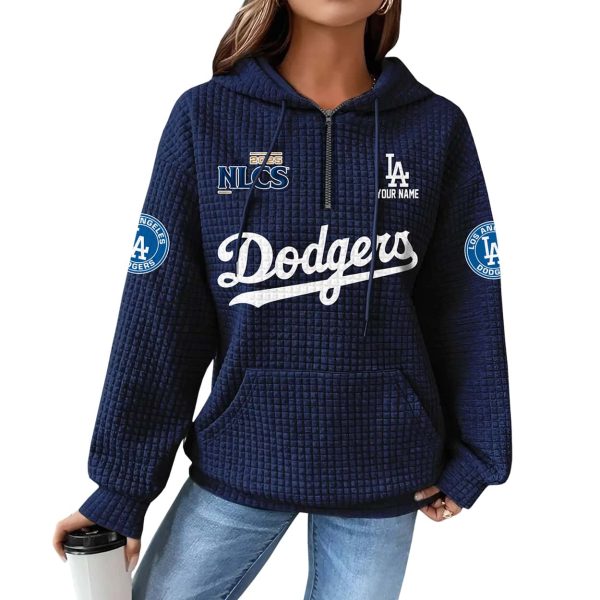 Dodgers 2025 NLCS Waffle Zip Hoodie 2