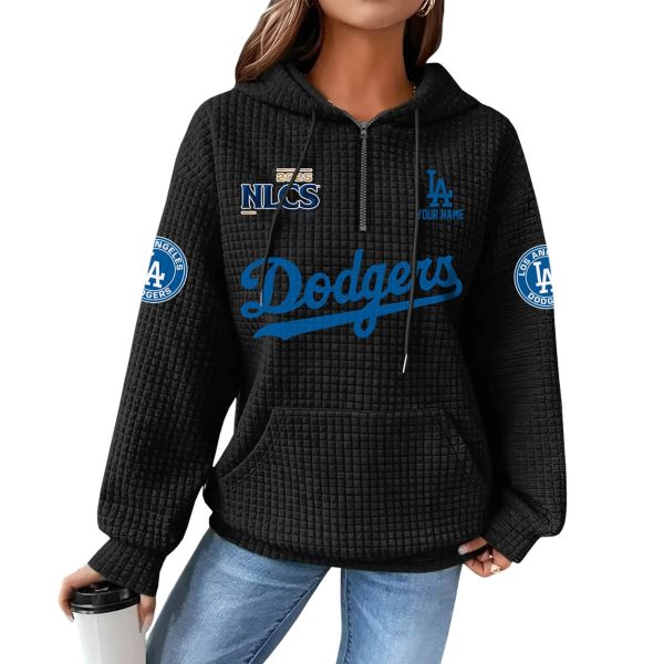 Dodgers 2025 NLCS Waffle Zip Hoodie 3