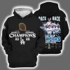 Dodgers Back To Back 2024 2025 World Series Champions Signature Hoodie 3