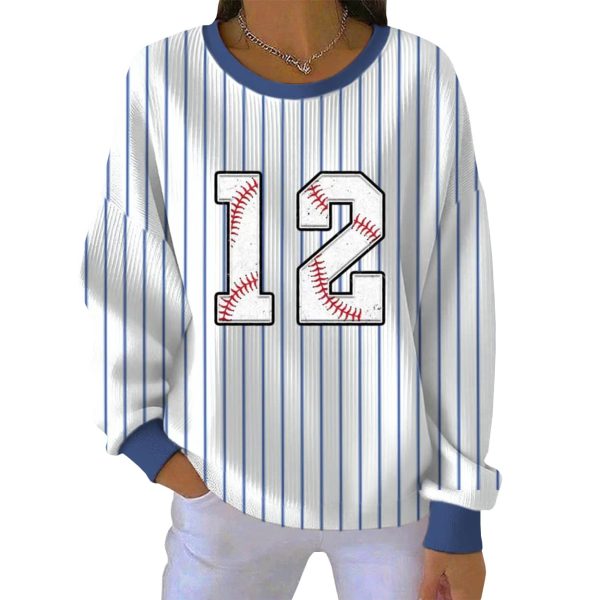 Dodgers Baseball 12 Ribbed Pit Striped Sweatshirt