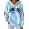 Dodgers Est 1883 Print Casual Ribbed Hoodie