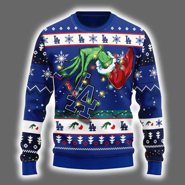 Dodgers Grnch Hand Ugly Christmas Sweater 2