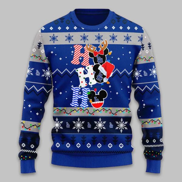 Dodgers HoHoHo Mickey Christmas Ugly Sweater