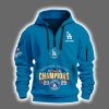 Dodgers National League Champions 2025 Personalized Quarter Zip Hoodie
