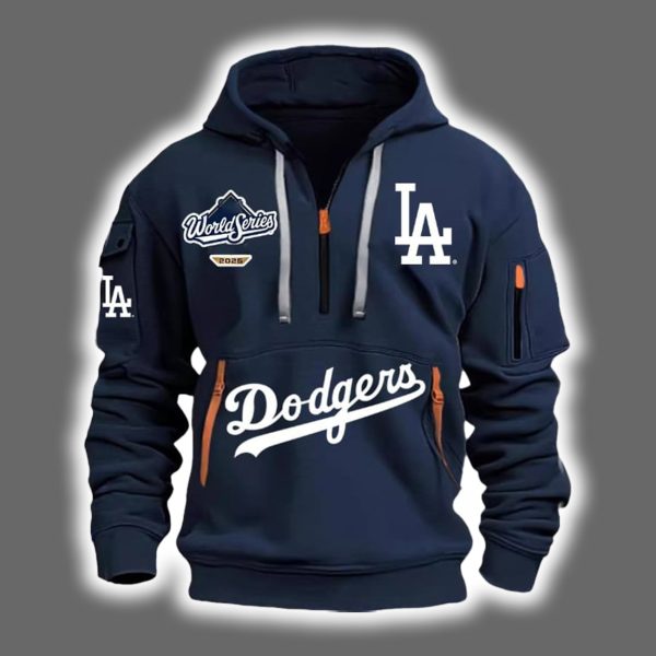 Dodgers World Series 2025 Quarter Zip Hoodie 2