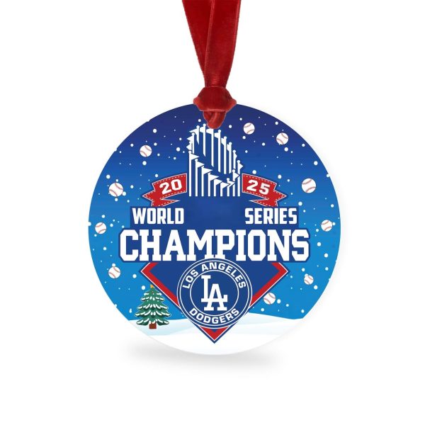 Dodgers World Series Champions 2025 Christmas Ornament
