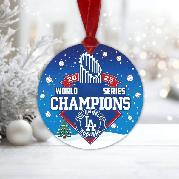 Dodgers World Series Champions 2025 Christmas Ornament