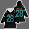 Dolphins De'Von Achane 28 Unisex Blanket Hoodie
