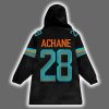 Dolphins DeVon Achane 28 Unisex Blanket Hoodie 3