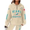 Dolphins Football Personalized Waffle Zip Hoodie 6