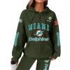 Dolphins Football Personalized Waffle Zip Hoodie 9