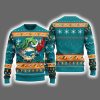 Dolphins Grnch Hand Ugly Christmas Sweater