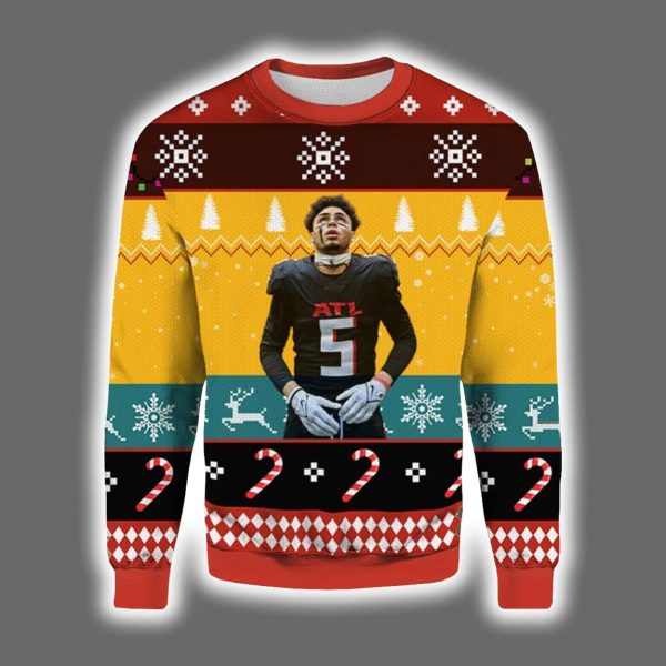 Drake London Falcons Ugly Christmas Sweater