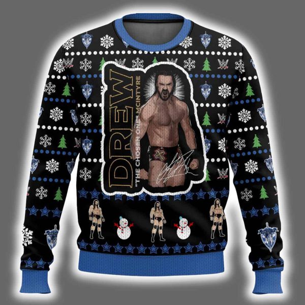Drew Mcintyre The Chosen One Ugly Christmas Sweater 2
