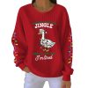 Duck Probably Just Gonna Jingle Some Of The Way I'm Tired Christmas Ribbed Pit Striped Hoodie