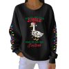 Duck Probably Just Gonna Jingle Some Of The Way Im Tired Christmas Ribbed Pit Striped Hoodie 3