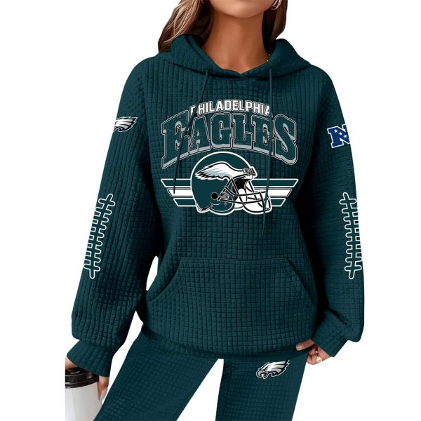 Eagles Football Waffle Hoodie 2