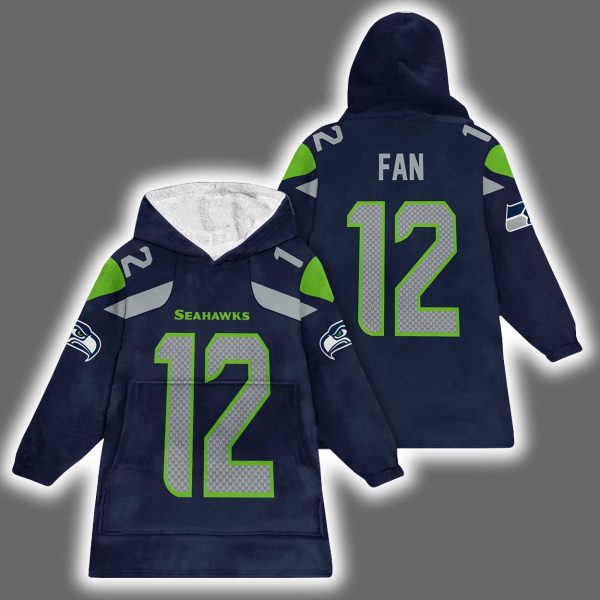 Fan 12 Seattle Football Unisex Blanket Hoodie