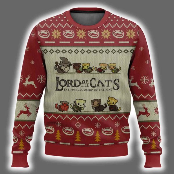 Fellowship Of The Cats The Lord Of The Rings Ugly Christmas Sweater 2