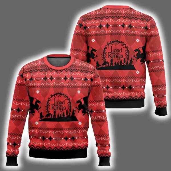 Fellowship Silhouette Lord Of The Rings Ugly Christmas Sweater
