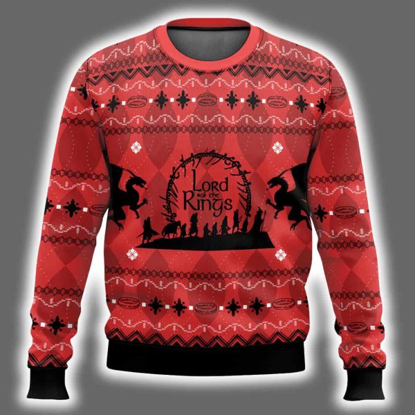 Fellowship Silhouette Lord Of The Rings Ugly Christmas Sweater 2