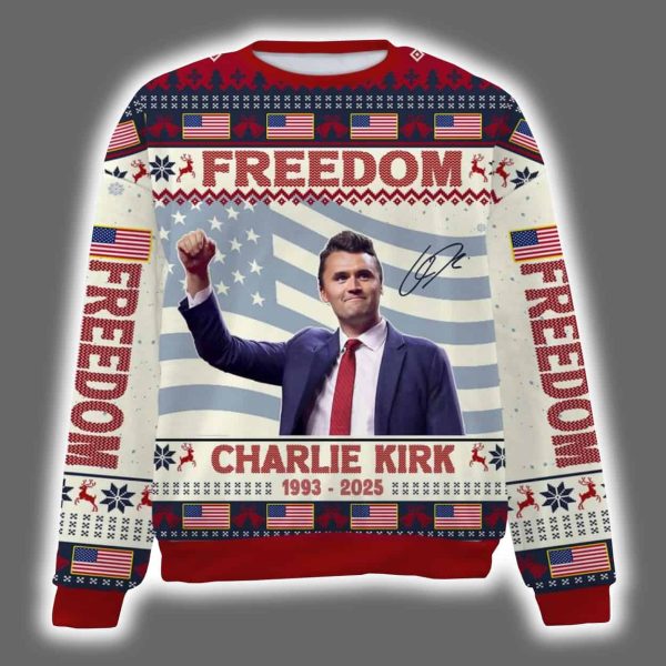 Freedom Charlie Kirk 1993 2025 Ugly Christmas Sweater 3