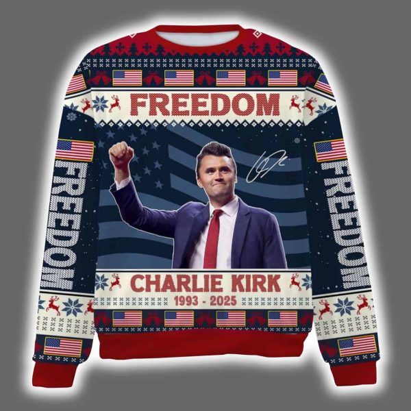 Freedom Charlie Kirk 1993 2025 Ugly Christmas Sweater 4
