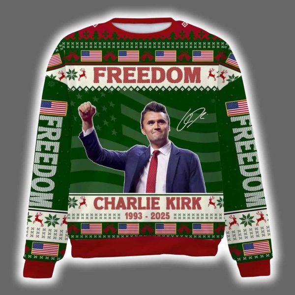 Freedom Charlie Kirk 1993 2025 Ugly Christmas Sweater 5