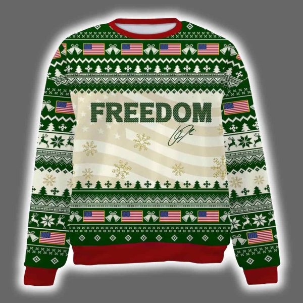 Freedom Charlie Kirk Signature Ugly Christmas Sweater 3