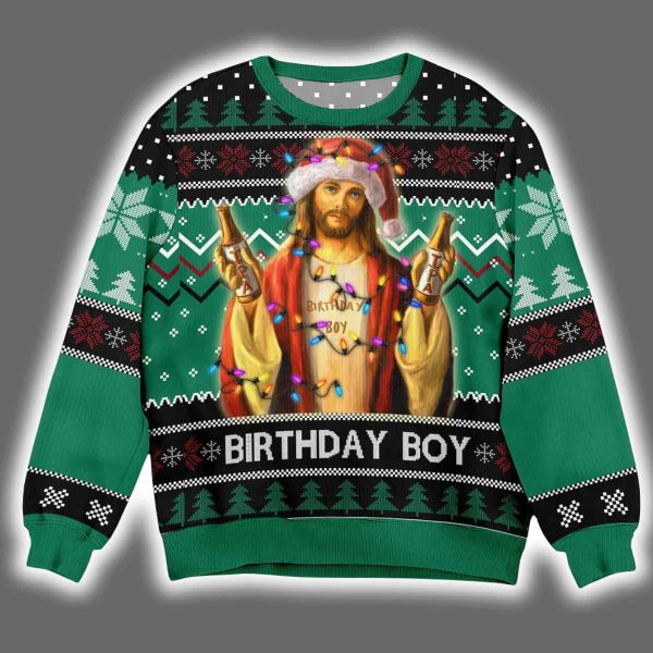 Funny Jesus Birthday Ugly Christmas Sweater