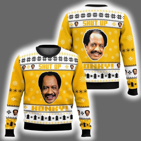 George Jefferson Shut Up Honky The Jeffersons Ugly Christmas Sweater