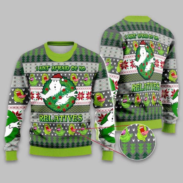 Ghostbusters I Aint' Afraid of No Relatives Christmas Ugly Sweater